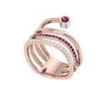 SPIRAL RING WITH GEM EDGE 